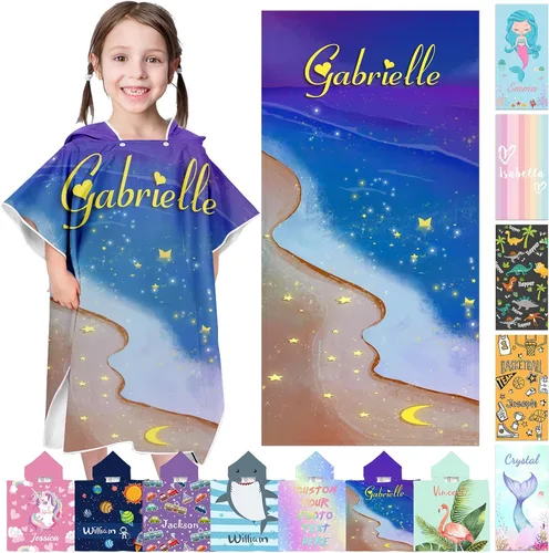 Vista 33 de Toallas de playa personalizadas para niños, toallas de playa personalizadas con nombres, regalos personalizados para niños pequeños, niñas
