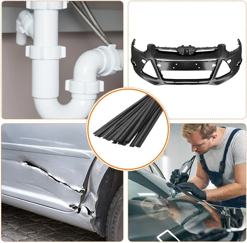 Vista 5 de MECCANIXITY Varillas de soldadura de plástico de 10 pulgadas, tiras de soldadura de HDPE, varillas de soldador para soldador de plástico