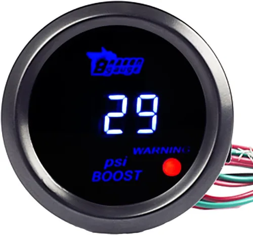 Vista 4 de ESUPPORT - Kit de medidor universal de 2 pulgadas (52mm) digital para turbo/boost del motor con luz LED azul