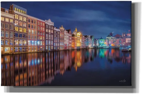 Vista 11 de Epic Graffiti 'Building Row Reflections 2' de Martin Podt, lienzo de arte de pared Giclée, 18 x 12 pulgadas