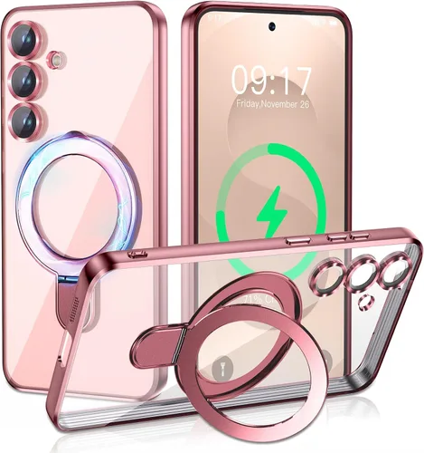 Vista 25 de Funda magnética para iPhone 14 Pro con soporte invisible [compatible con MagSafe] [protector completo de lente de cámara]