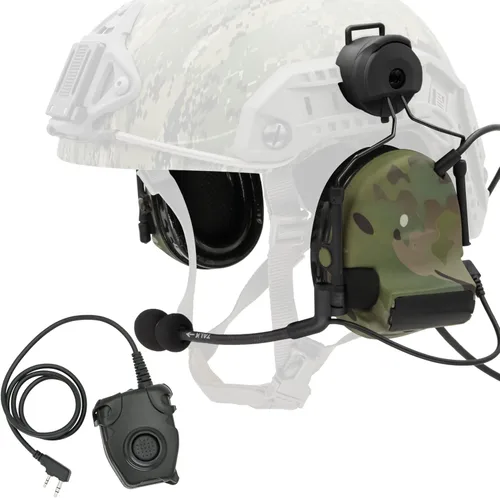 Vista 10 de COMTA 2 auriculares tácticos con U94 PTT 2pines, para airsoft, caza, al aire libre, auriculares con cancelación de ruido