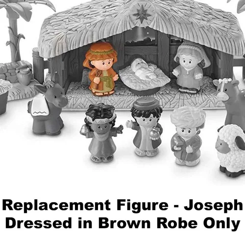 Vista 2 de Pieza de repuesto para el juego de pesebre Fisher-Price Little People J2404 ~ Joseph ~ Funciona muy bien para otros pesebres, historia bíblica