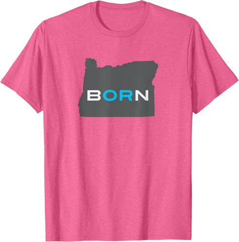 Vista 25 de Nacido en Oregon Camisa – Estado Mapa Born Idea de regalo, Negro
