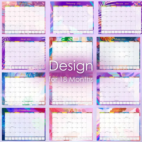 Vista 5 de Gannyfer Calendario de escritorio 2026-18 meses, calendario de escritorio grande, para usar ahora hasta diciembre de 2026, calendario de escritorio