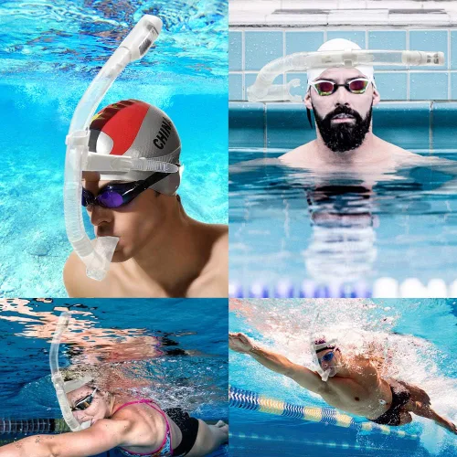 Vista 8 de Función de rotación Snorkel de natación para entrenamiento Natación Snorkel delantero Natación Entrenamiento Nadador Buceo Buceo Buceo Cómodo
