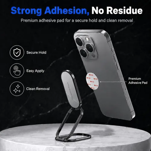 Vista 4 de VAWcornic Soporte para anillo de teléfono, soporte de dedo giratorio de doble dirección de 540° para iPhone, Samsung, Huawei Smartphone, Tablet