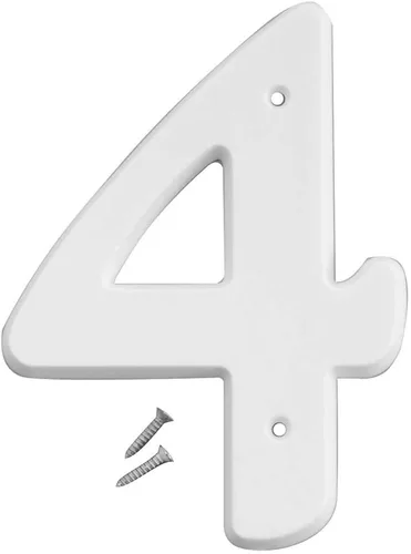 Vista 6 de Hy-Ko Número de casa de plástico de 6 pulgadas, números elevados modernos para casa exterior, marcado cómodo y duradero para dirección del hogar
