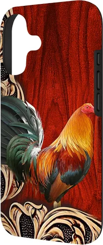 Vista 2 de Flowers Leaf Floral Rooster Wood PC Funda para iPhone 17