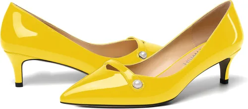 Vista 6 de ROSERWISH Zapatos de vestir de tacón bajo con patente para mujer, para fiesta, sexy, para fiesta, boda, patente, gatito, zapatos de vestir de 2
