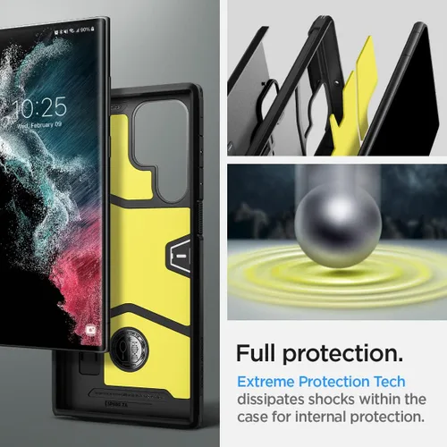 Vista 4 de Spigen Funda Tough Armor diseñada para Galaxy S22 Ultra (2022), color negro
