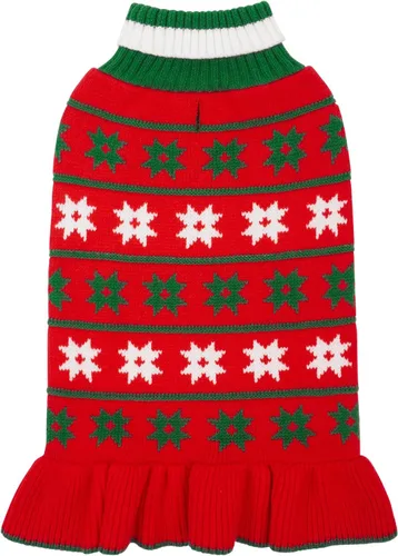 Vista 23 de KYEESE Suéteres para Perros con Agujero para la Correa Suéter Vestido Pequeño de Cuello Alto para Perros para Hembra Tejido de Lunares Cálido Ropa