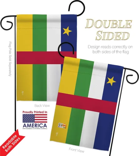 Vista 5 de Americana Home & Garden HG140049 Banderas de África Central de la Nacionalidad Mundial Impresiones Decorativas Casa Vertical 28" X 40" 13" 18.5