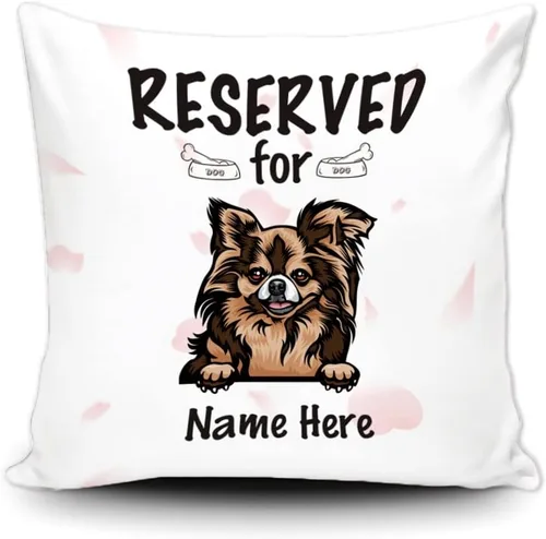 Vista 18 de Funda de almohada personalizada reservada para el perro, Cavalier King Charles Spaniel cachorro, funda de almohada de lona blanca para decoración