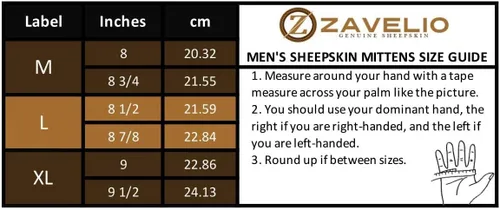 Vista 5 de Zavelio Manopla de piel de oveja prémium para hombre