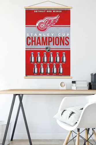 Vista 5 de Trends International NHL Detroit Red Wings - Póster de pared con marco magnético