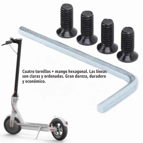 Vista 6 de VBESTLIFE E-Scooter Kit de herramientas de llave hexagonal, 4 piezas de tornillos de tubo de horquilla delantera para manillar E-Scooter con llave