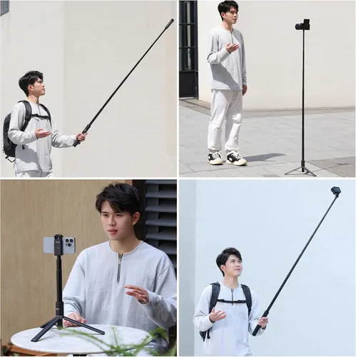 Vista 7 de Trípode invisible para selfie stick de 59 pulgadas para Insta360 X5/X4/X3/ONE X2/GO 3s/DJI Osmo 360, ULANZI TT52 poste de extensión ajustable