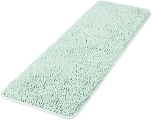 Vista 105 de Yeaban Alfombra de pasillo de baño de 24 x 72 pulgadas, antideslizante, alfombra de baño larga de felpilla gruesa, absorbente y lavable, alfombra