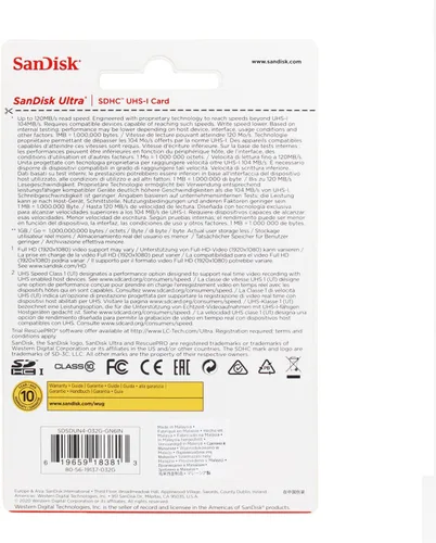 Vista 3 de Sandisk Tarjeta de memoria flash Ultra SDHC 32GB 80MB/S C10 (SDSDUNC-032G-AN6IN)