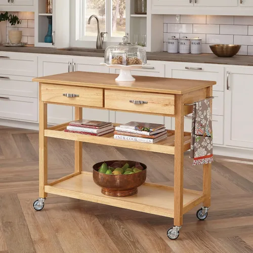 Vista 2 de Home Styles Meridian carrito de cocina, Madera Noble, Natural