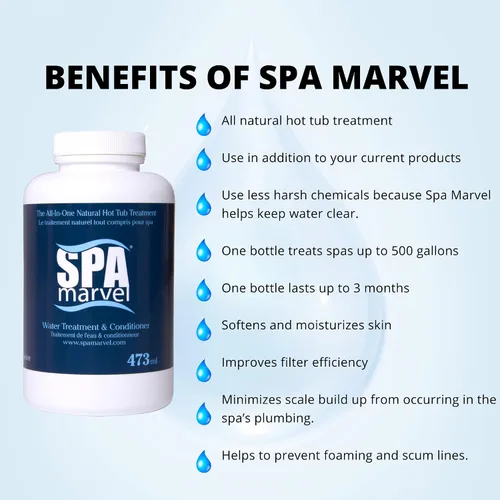 Vista 2 de Spa Marvel - Tratamiento y acondicionador más esponja absorbente de aceite para bañera de hidromasaje, 1 paquete
