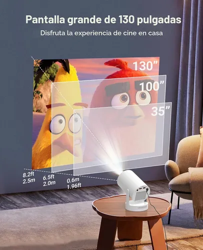 Vista 4 de Mini proyector, soporte 4K 1080P proyector portátil con enfoque eléctrico