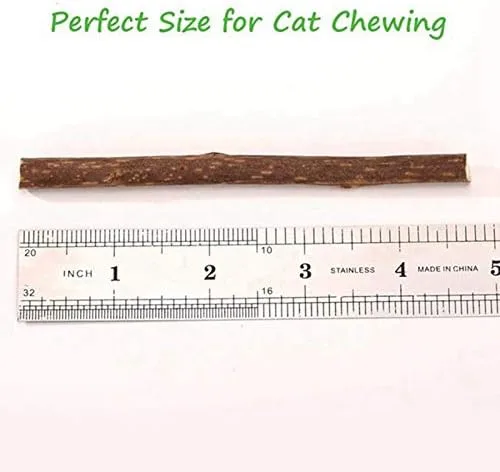 Vista 3 de 20 unidades de palitos de plata natural para Masticar Matatabi Varillas de dientes Molar Masticar Juguetes para la Limpieza de Dientes de Gato