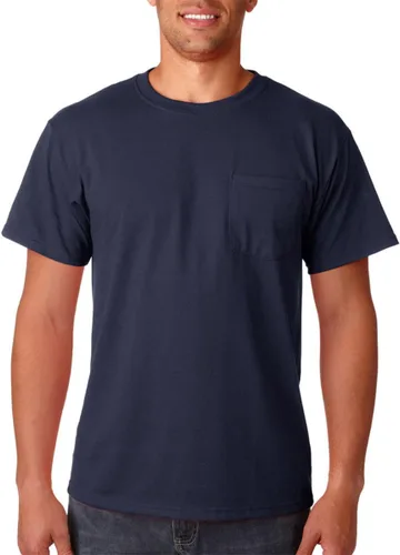 Vista 40 de Jerzees Camiseta pesada con cuello redondo y bolsillo en el pecho para hombre