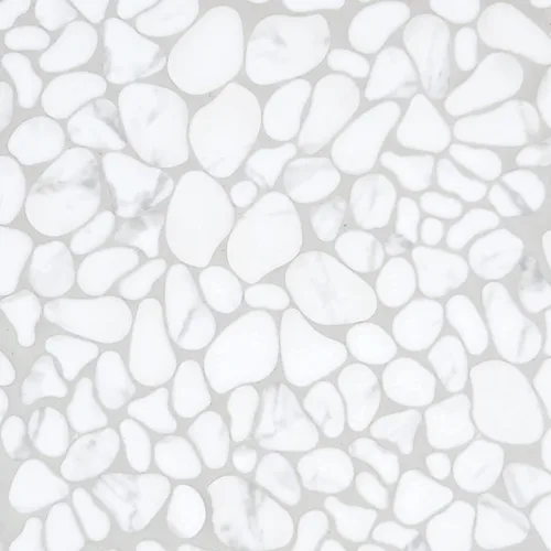 Vista 7 de SUNWINGS Azulejo de guijarros de 10 hojas para ducha, borde de suelo, cocina, baño, salpicadero de vidrio reciclado blanco Carrara, aspecto