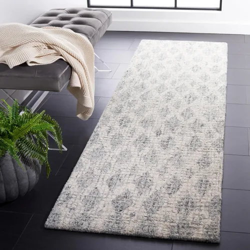 Vista 11 de SAFAVIEH Abstract Collection - Alfombra decorativa, 2 x 3 pies, marfil y azul, lana hecha a mano, ideal para zonas de alto tráfico en entrada, sala