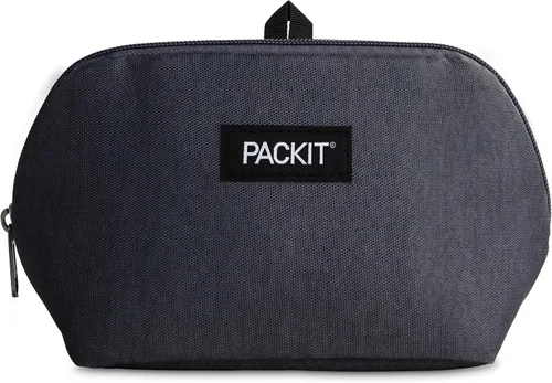 Vista 18 de PackIt Bolsa de aperitivos congelable, negra, fabricada con tecnología EcoFreeze plegable, reutilizable, cierre de cremallera que se bloquea en aire