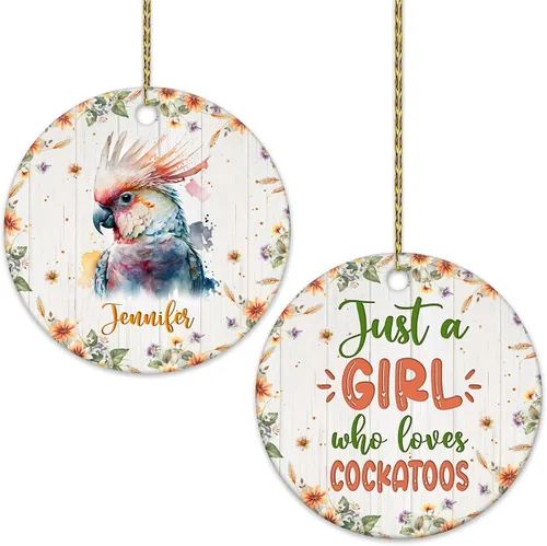 Vista 18 de Hyturtle Adorno de Navidad personalizado para amantes del panda rojo, adorno de cerámica con nombre personalizado de Just A Girl Who Loves Red