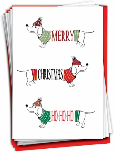 Vista 10 de NobleWorks Paquete a granel de 36 tarjetas de felicitación divertidas de Navidad con sobres, tarjetas divertidas en caja para perros y mujeres