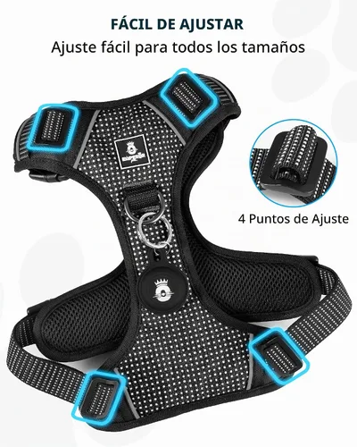 Vista 4 de Emperor Pets - Arnés para perro sin tirones, talla S, color negro