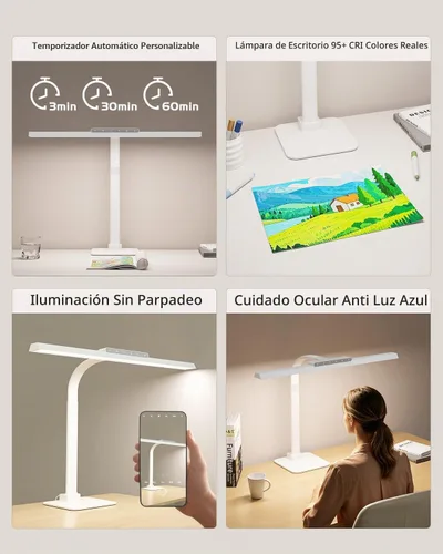 Vista 6 de Lámpara de escritorio LED grande para oficina en casa, lámpara