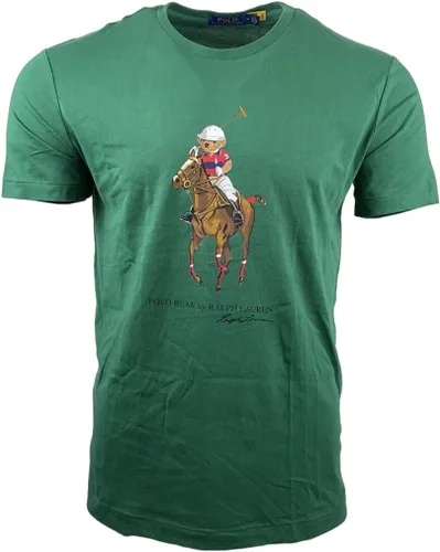 Vista 5 de POLO RALPH LAUREN Camiseta de cuello redondo con estampado Big Pony de ajuste clásico para hombre Andover Heather-royal