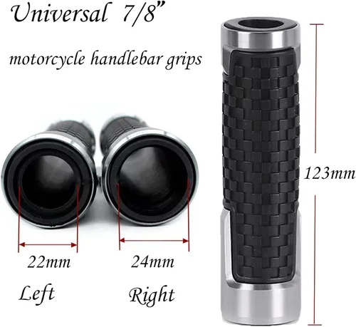 Vista 2 de 7/8 "0.866 in CNC motocicleta manillar apretones para Ninja 400 650 ZX6R ZX9R ZX10R ZX12R ZX14R