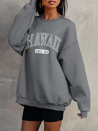 Vista 5 de ORANDESIGNE Sudadera estampada de gran tamaño para mujer, de manga larga, cuello redondo, casual, para otoño, 2024