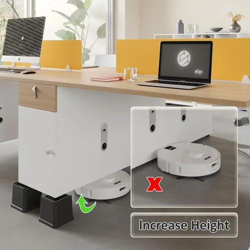 Vista 4 de Elevadores de Cama de 4 Pulgadas de Servicio Pesado Paquete de 9 Elevadores de Muebles de Cama en Forma de L de Gran Tamaño Elevan 1,500 lbs