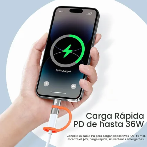 Vista 3 de mcdodo Adaptador USB C a Lightning de 36 W tipo C a Lightn-ing, convertidor de cable de carga USB C para iPhone 14/13/12/11/XS/XR/SE/AirPods