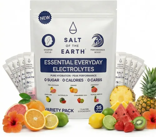 Vista 13 de Salt of the Earth Electrolito de alta calidad sin azúcar – Hecho con sal rosa del Himalaya – Paquetes de polvo de hidratación Ingredientes premium