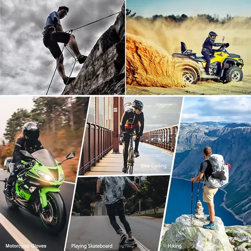 Vista 6 de Guantes de motocicleta con pantalla táctil para hombres y mujeres, guantes de carreras para motocross, BMX, ATV, MTB, ciclismo