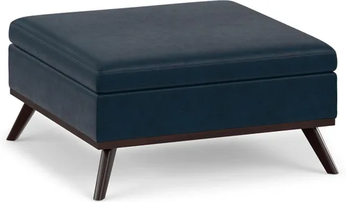 Vista 17 de SIMPLIHOME Owen - Otomana cuadrada con aspecto de lino de 36 pulgadas de Natural