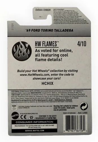 Vista 2 de Hot Wheels '69 Ford Torino Talladega, HW Flames 4/10 [Púrpura]