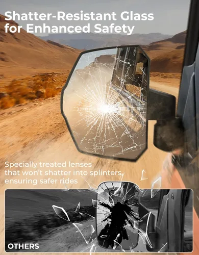 Vista 7 de KEMIMOTO Espejos laterales mejorados, de gran tamaño, montados en puerta, compatibles con Polaris Ranger 1000 570 Northstar XP SP 2018-2025 2026