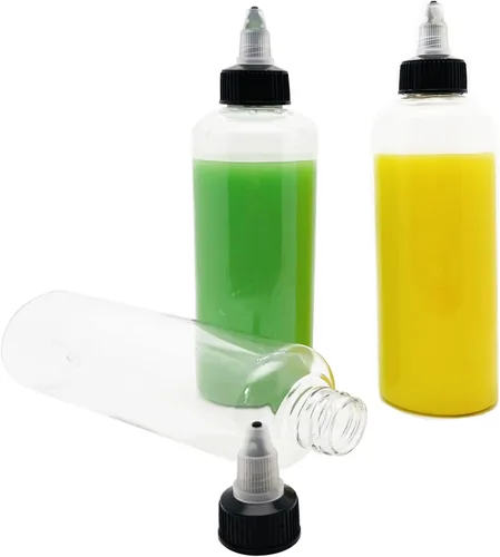 Vista 3 de 3 botellas dispensadoras, botellas de plástico de 8 onzas con tapa superior giratoria