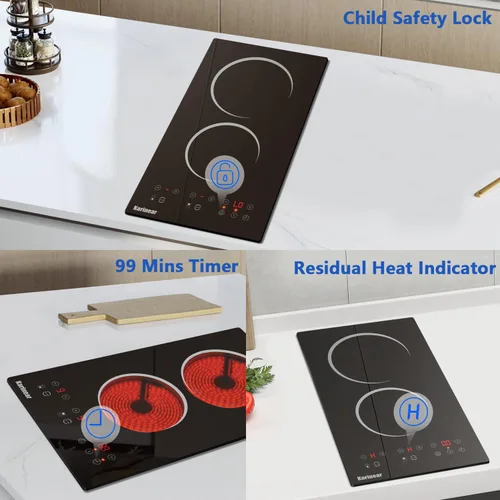 Vista 7 de Karinear 110V Electric Cooktop 2 Burner - 12 Inch Plug in Electric Stove