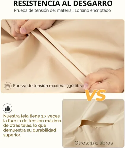 Vista 5 de loriano Juego de fundas para muebles de patio, 4 piezas de fundas impermeables para muebles de exterior, 600D de alta resistencia, juego de fundas