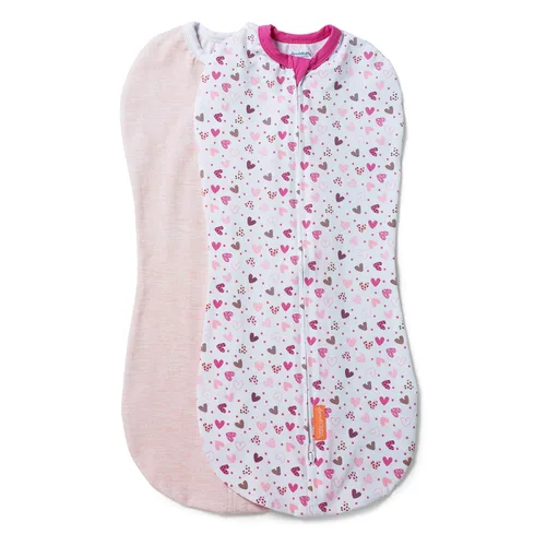 Vista 2 de SwaddleMe Ingenuity Pod - Tamaño pequeño/mediano, 0 a 3 meses, paquete de 2 (I Heart You) y por Ingenuity Original Swaddle - Talla S/M, 0-3 meses